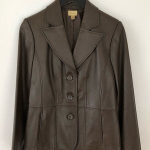 Leather Blazer Jacket Vintage Size Small Brown Excellent Condition